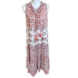 TUCKERNUCK Salty Paloma Canes Caftan Floral Maxi Dress‎ Sz S Boho Cottagecore